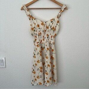 Reformation Cream Floral Dress